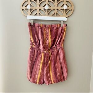 Urban Outfitters Striped Romper Pink Sz Medium